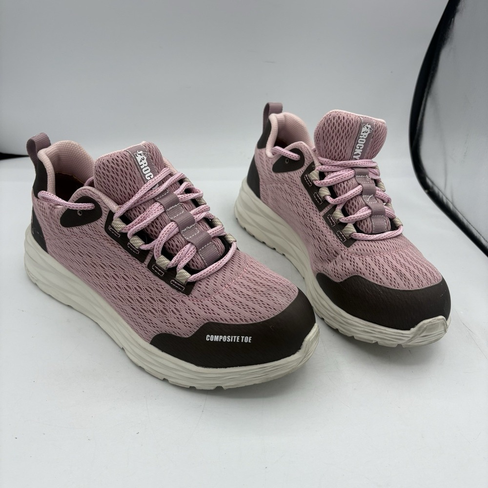 Rocky Shoes Womens Size 8.5‎ W Wide 4" Nano Composite Toe Safety Work Rose Pink